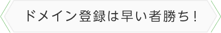 ドメイン登録は早い者勝ち