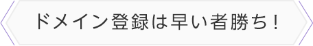 ドメイン登録は早い者勝ち