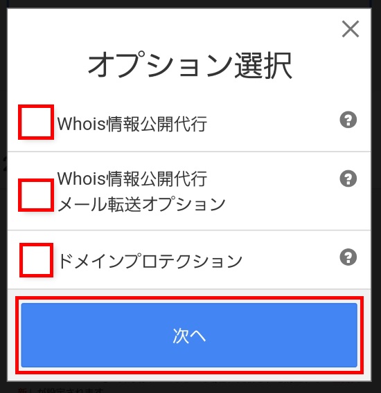 オプション選択