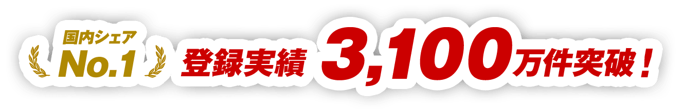 登録実績3,100万件突破！
