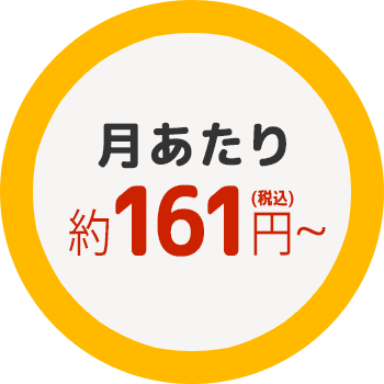 月あたり約161円(税込)から