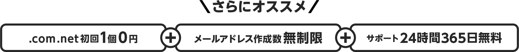 さらにオススメ！独自ドメイン1円～＋メールアドレス作成数無制限＋無料電話サポート24時間365日無料